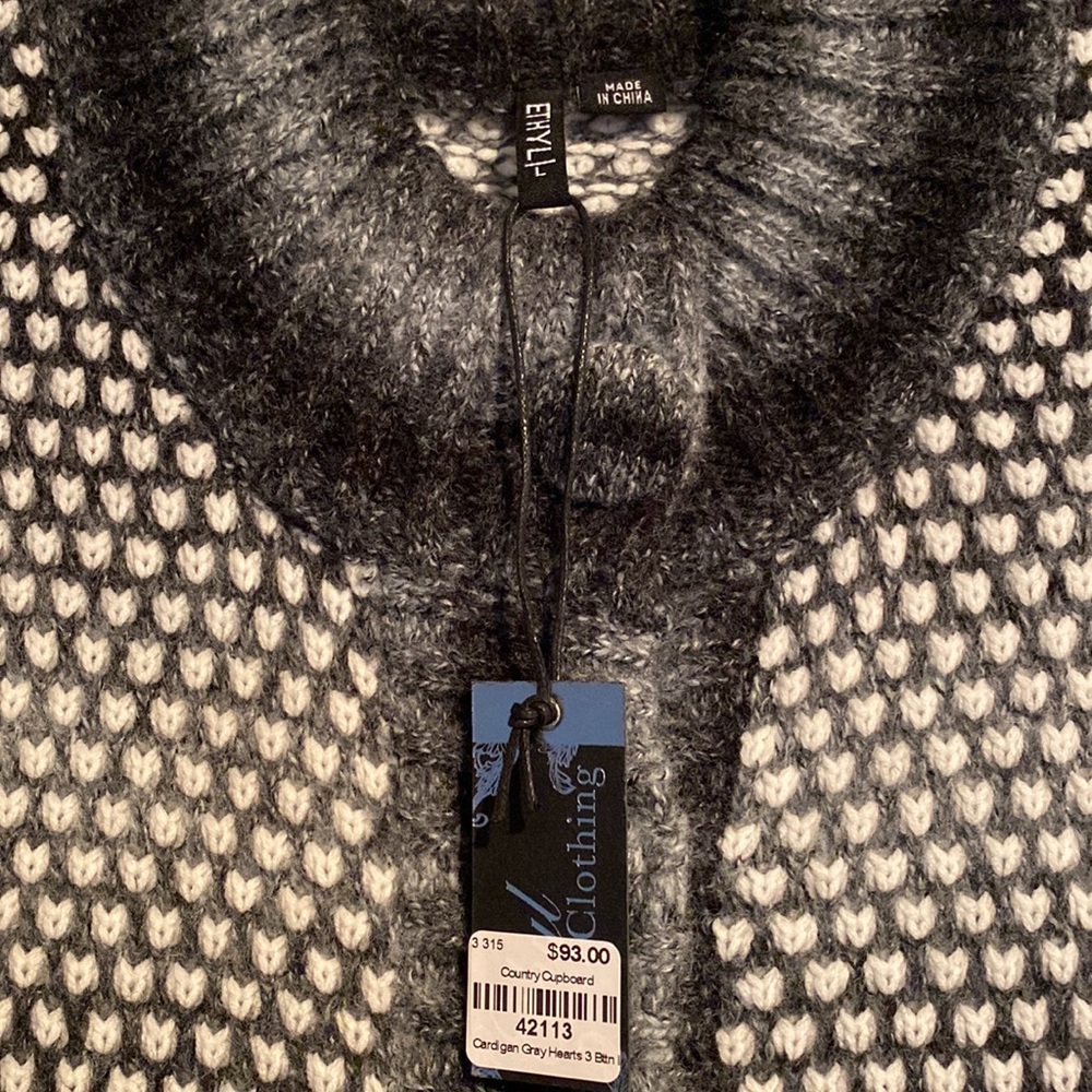 ETHYL clothing NWT Cardigan gray button down size Large - Picture 5 of 9